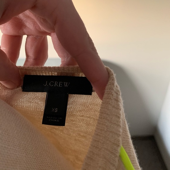 J.Crew 100% Merino wool camel & neon sweater - Picture 7 of 7